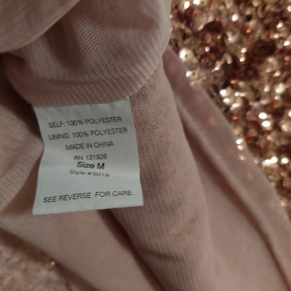 Gold Sequin Party Dress | Medium | Amber Blue - Picture 5 of 5